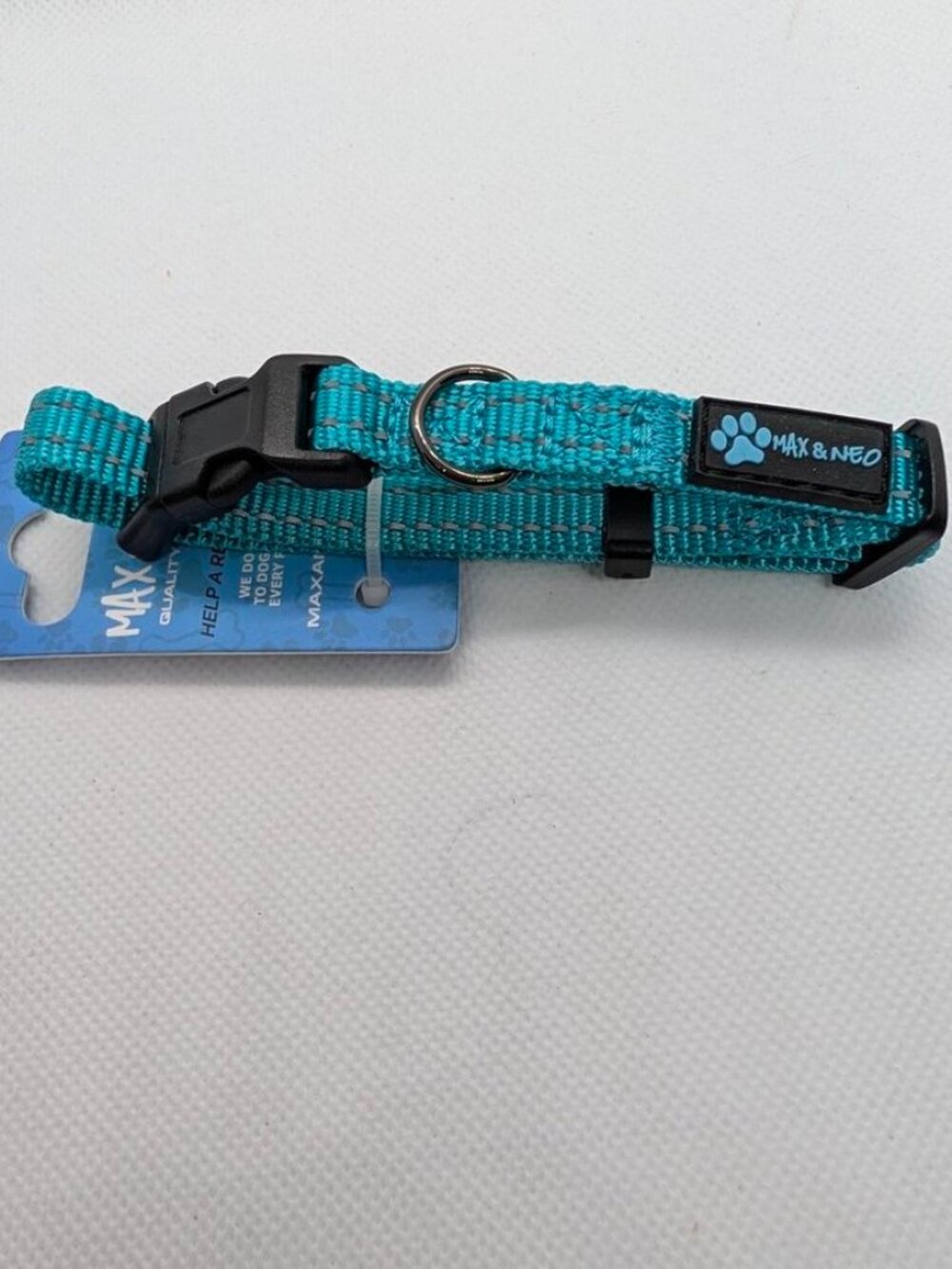 1 Max & Neo X-Small Teal Dog Collars Reflective Adjustable 8.5"-11" NWT